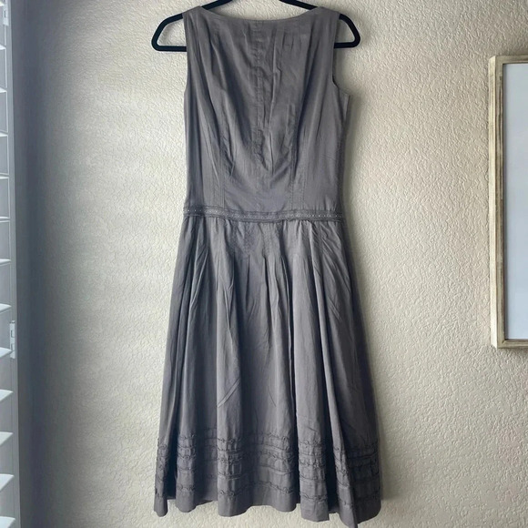 Laurel Casual Cotton Taupe Gray Spring Summer Dress EUR 34 US 2 - Picture 2 of 8